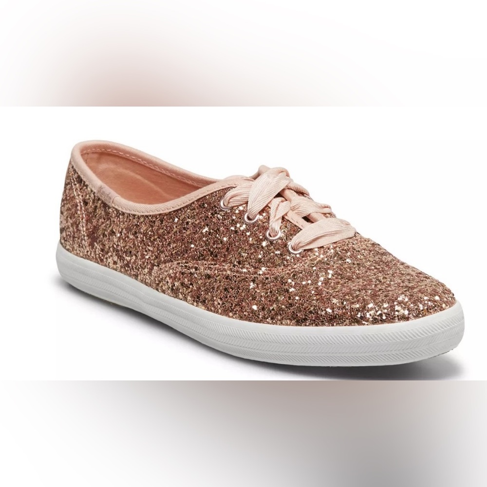 Keds Spade Champion Rose Gold Glitter Sneakers